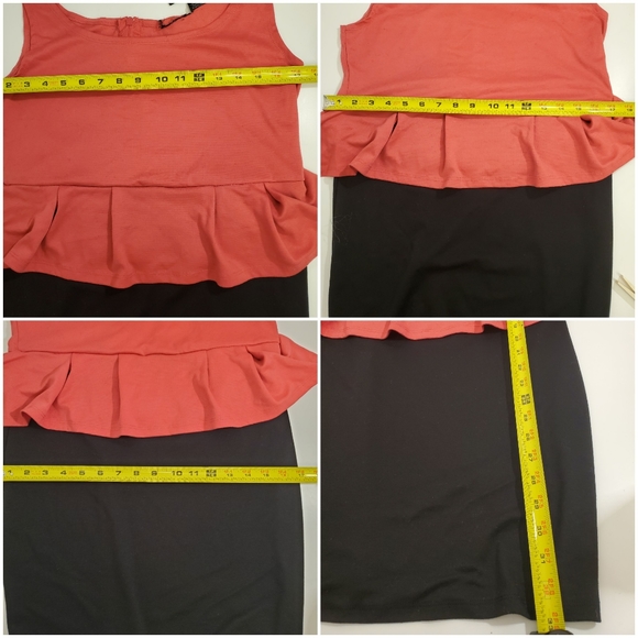 Cute 2 Tone Peplum Dress Large - Picture 6 of 7